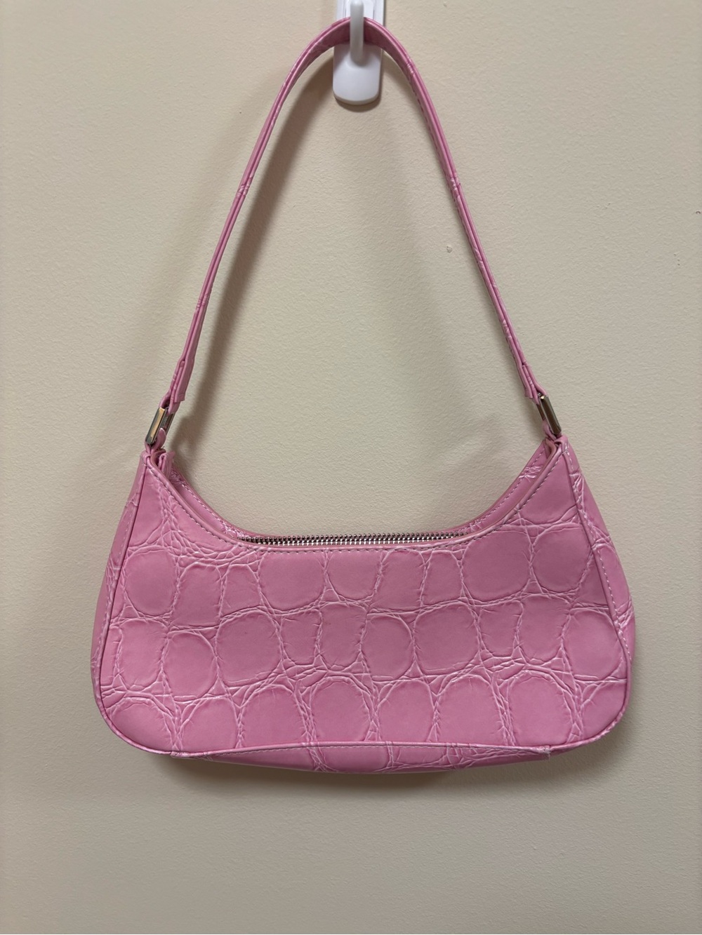 Urban Outfitters Pink Croc-Embossed Shoulder Bag